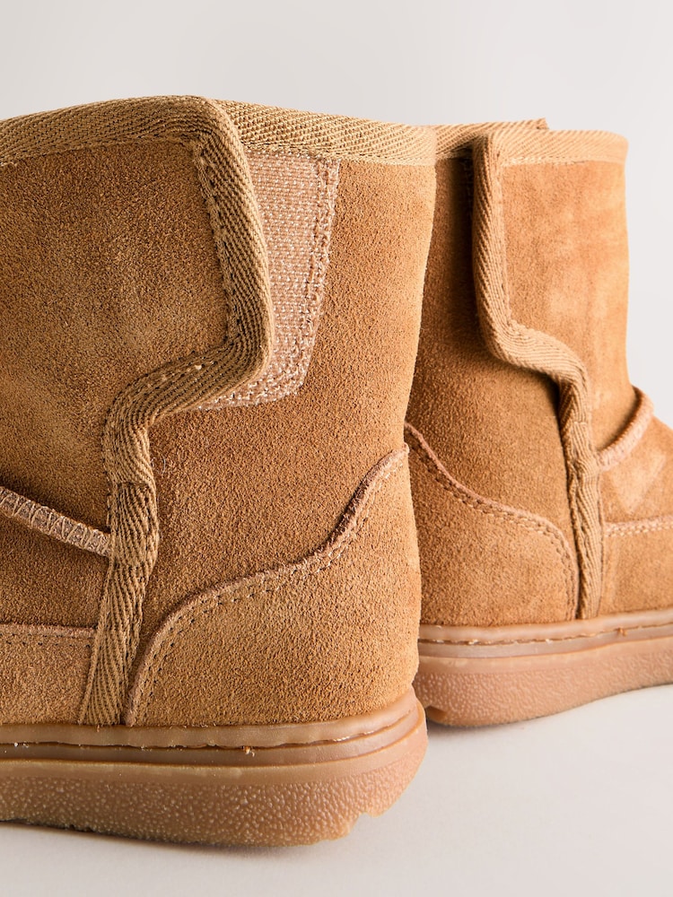 Tan Brown Water Repellent Suede Boots - Image 6 of 6