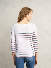 Hobbs Avia Striped 100% Cotton T-Shirt - Imagen 2 de 6