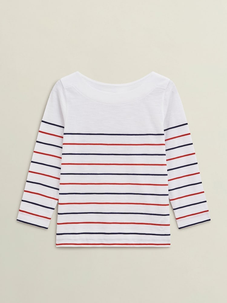 Hobbs Avia Striped 100% Cotton T-Shirt - Imagen 6 de 6