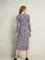 Hobbs Black/Purple Flo Jersey Dress - Image 3 of 5