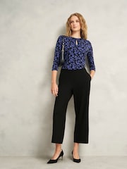 Hobbs Blue Julia Printed Top - Image 4 of 6