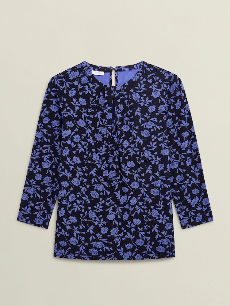Hobbs Blue Julia Printed Top - Image 6 of 6