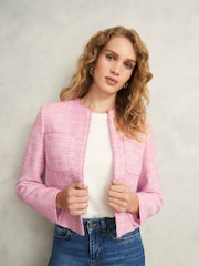 Hobbs Pink Darcy Tweed Jacket - Image 1 of 5