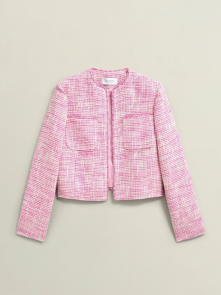 Hobbs Pink Darcy Tweed Jacket - Image 5 of 5