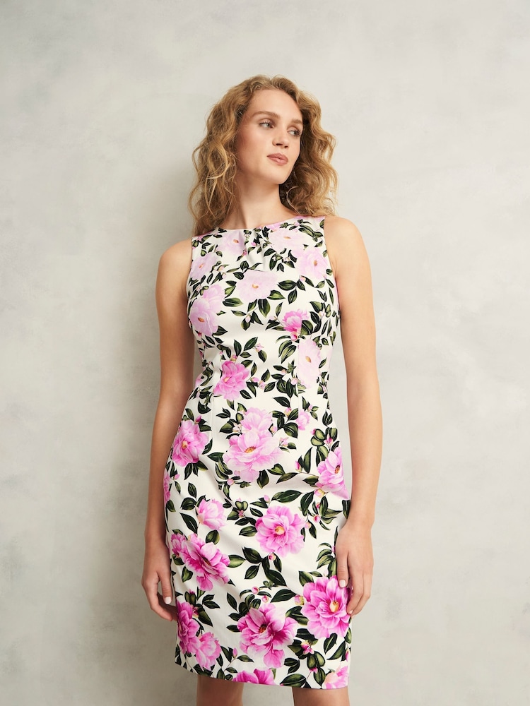 Hobbs White/Pink Fiona Dress - Image 1 of 5