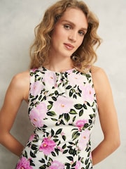 Hobbs White/Pink Fiona Dress - Image 4 of 5