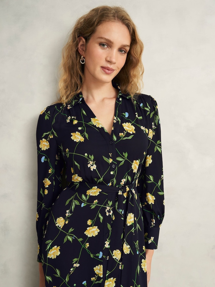 Buy Hobbs Navy Petite Everly Dress from Next Oman