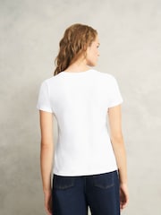 Hobbs White Pixie 100% Cotton T-Shirt - Image 2 of 5