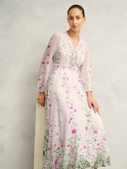 Hobbs Pink Fay Silk Dress - Image 2 of 7