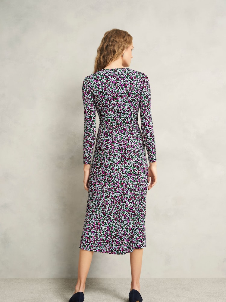 Hobbs Blue Petite Flo Jersey Dress - Image 2 of 4