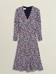 Hobbs Blue Petite Flo Jersey Dress - Image 4 of 4