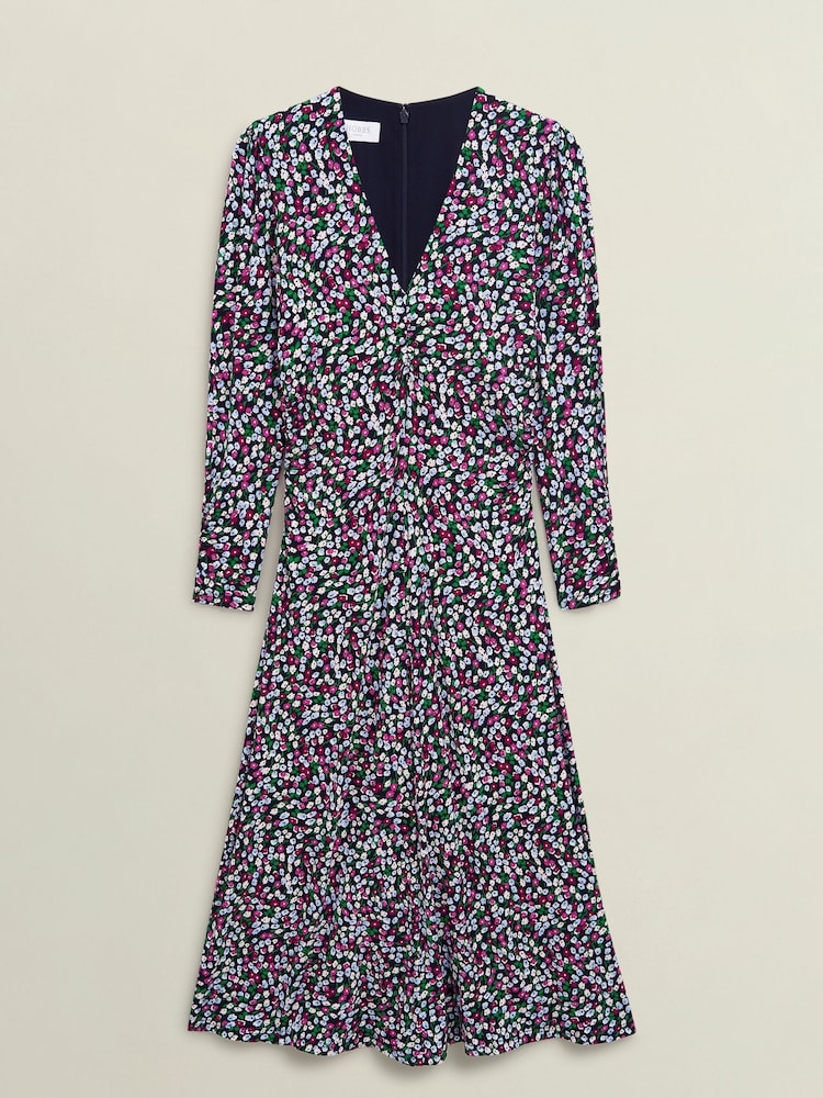 Hobbs Blue Petite Flo Jersey Dress - Image 4 of 4