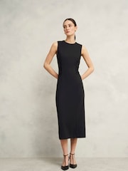 Hobbs Black Petite Hazel Ponte Dress - Image 1 of 4