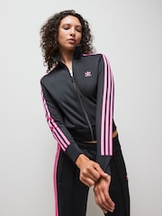 Adidas Originals Black Grey Classic Firebird Track Pant Trousers - Image 1 of 7
