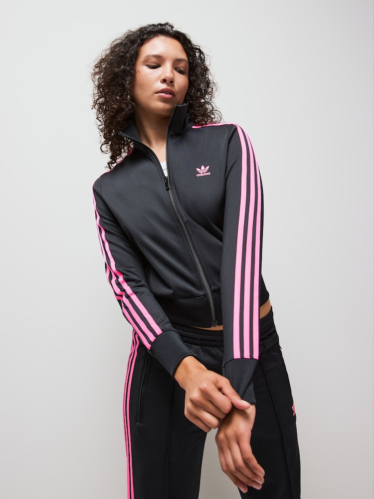 Adidas Originals Black Grey Classic Firebird Track Pant Trousers - Image 1 of 7