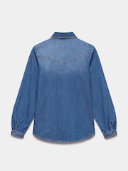Mint Velvet Blue Indigo Denim Western 100% Cotton Shirt - Image 8 of 8