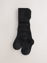 Negro - Longer Length Cotton Rich School Tights 3 Pack - Imagen 2 de 4