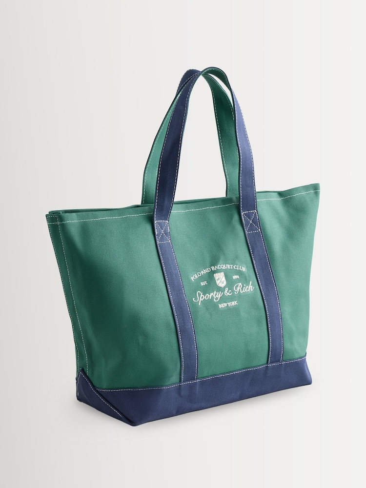 Sporty & Rich Blue Syracuse Two Tone Tote Bag - Image 2 of 6