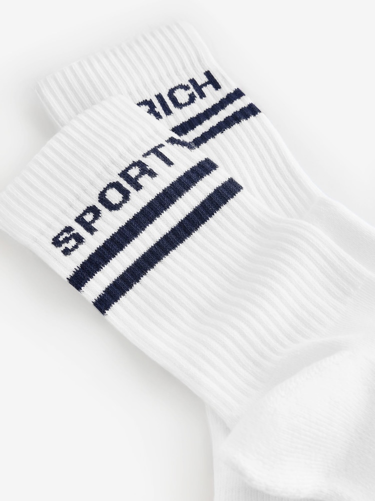 Sporty & Rich White Bold Logo Socks - Image 2 of 3
