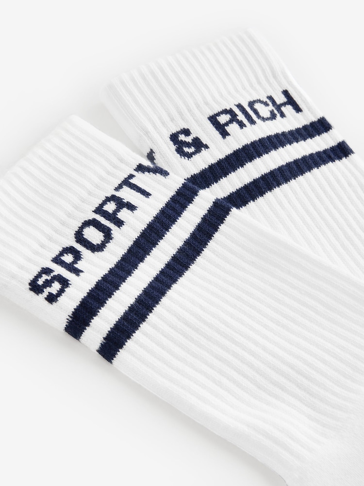 Sporty & Rich White Bold Logo Socks - Image 3 of 3 Sporty & Rich White Bold Logo Socks - Image 3 of 3
