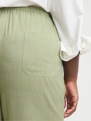 Verde - Pantaloni largi cu cordon în talie Simply Be - Imaginea 3 din 4