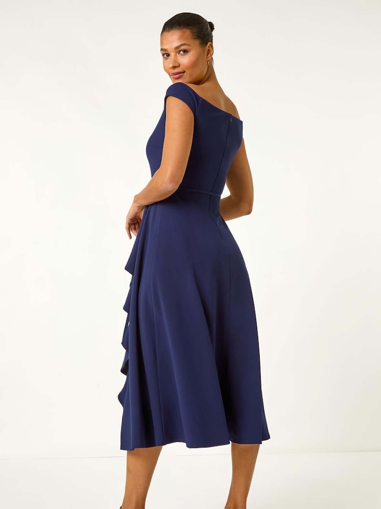 Blau - Roman Bardot Ruffle Wrap Dress - Bild 2 von 5