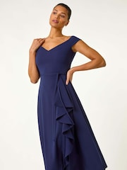 Blau - Roman Bardot Ruffle Wrap Dress - Bild 3 von 5