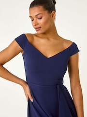 Blau - Roman Bardot Ruffle Wrap Dress - Bild 4 von 5
