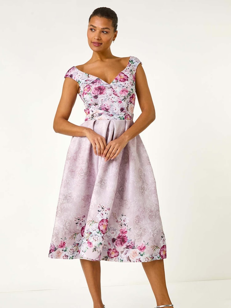 Roman – Midikleid mit floralem Print und Herzdekolleté - Bild 1 von 5
