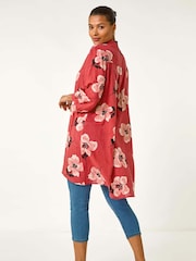 Roman Red Longline Floral Print Blouse - Image 3 of 5