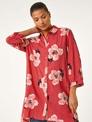 Roman Red Longline Floral Print Blouse - Image 4 of 5
