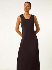 Roman Black Lace Detail Swing Midi Dress - Image 4 of 5