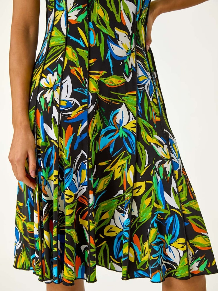 Roman Floral Print Panel Detail Stretch Dress - Imagen 5 de 5 Roman Floral Print Panel Detail Stretch Dress - Imagen 5 de 5