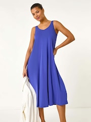 Roman Blue Strappy Jersey Midi Dress - Image 2 of 5