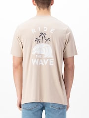 Luke 1977 Relaxed Fit Solstice Ride The Wave Dk Ecru 100% Cotton T-Shirt - Image 2 of 6
