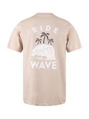 Luke 1977 Relaxed Fit Solstice Ride The Wave Dk Ecru 100% Cotton T-Shirt - Image 5 of 6