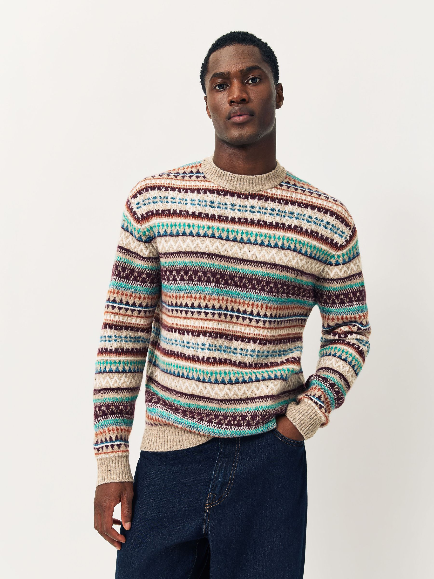 Buy Multi Regular Fit Fairisle Pattern Crew Neck Jumper from Next USA