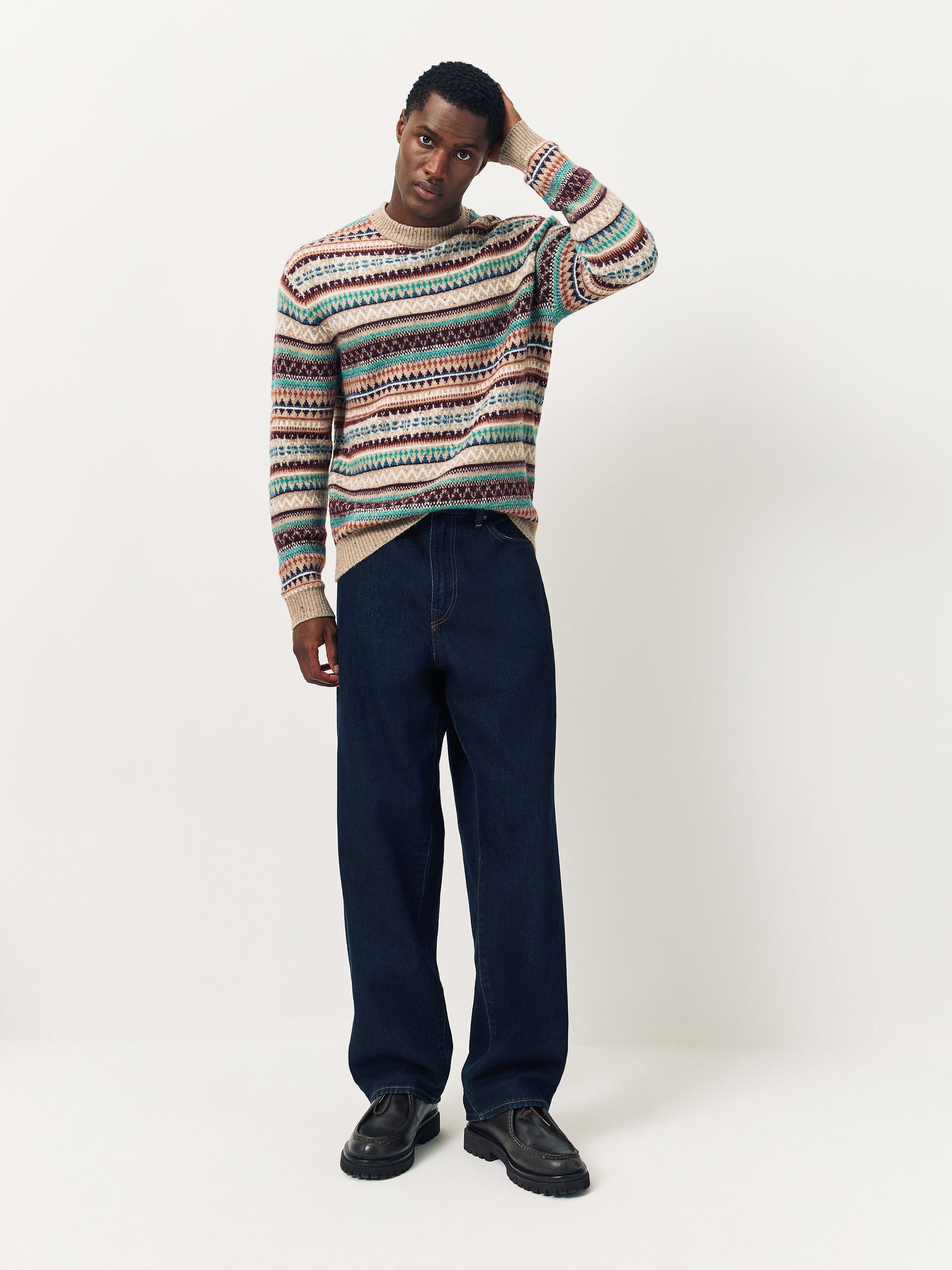 Buy Multi Regular Fit Fairisle Pattern Crew Neck Jumper from Next USA