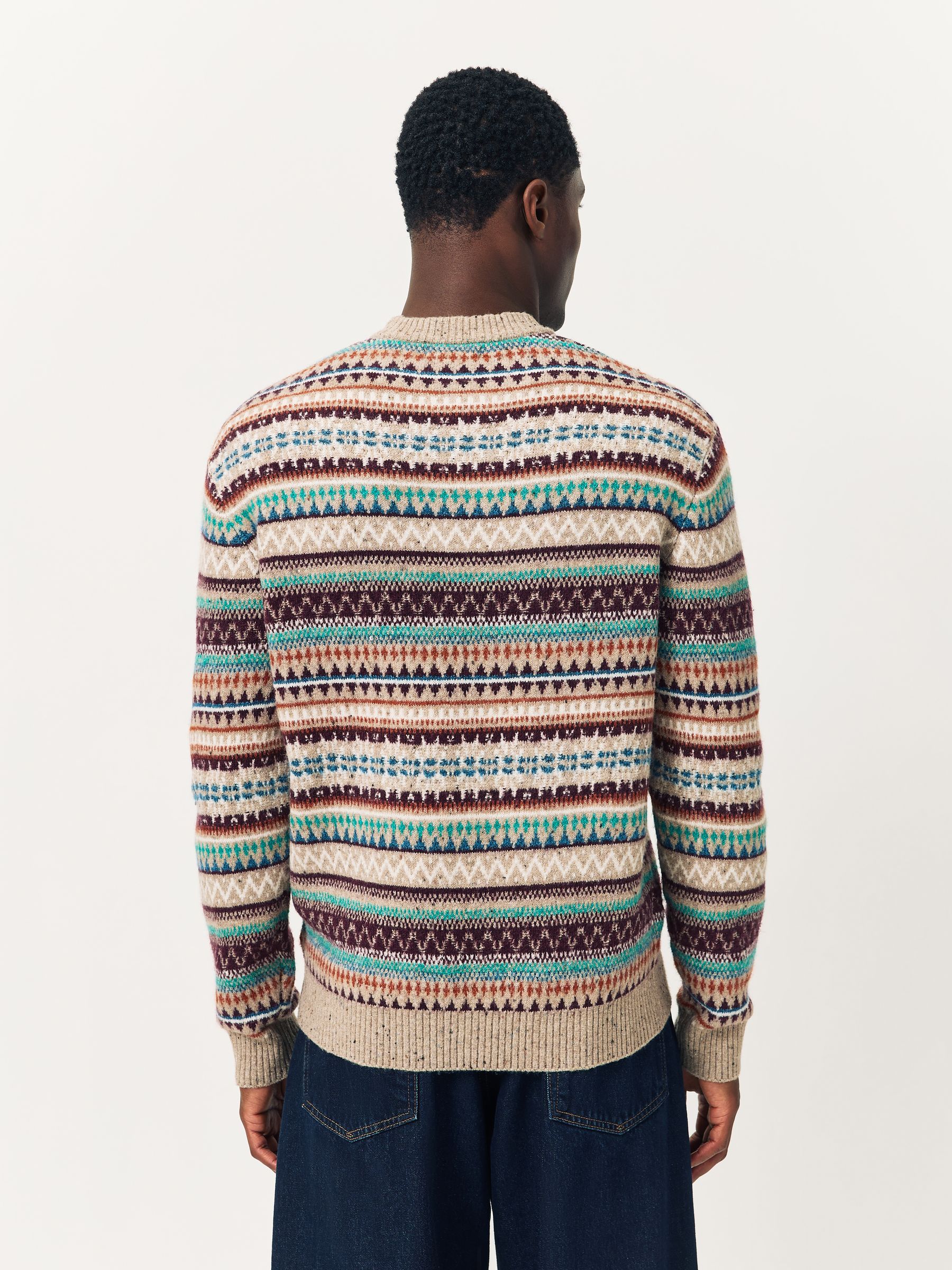Buy Multi Regular Fit Fairisle Pattern Crew Neck Jumper from the
