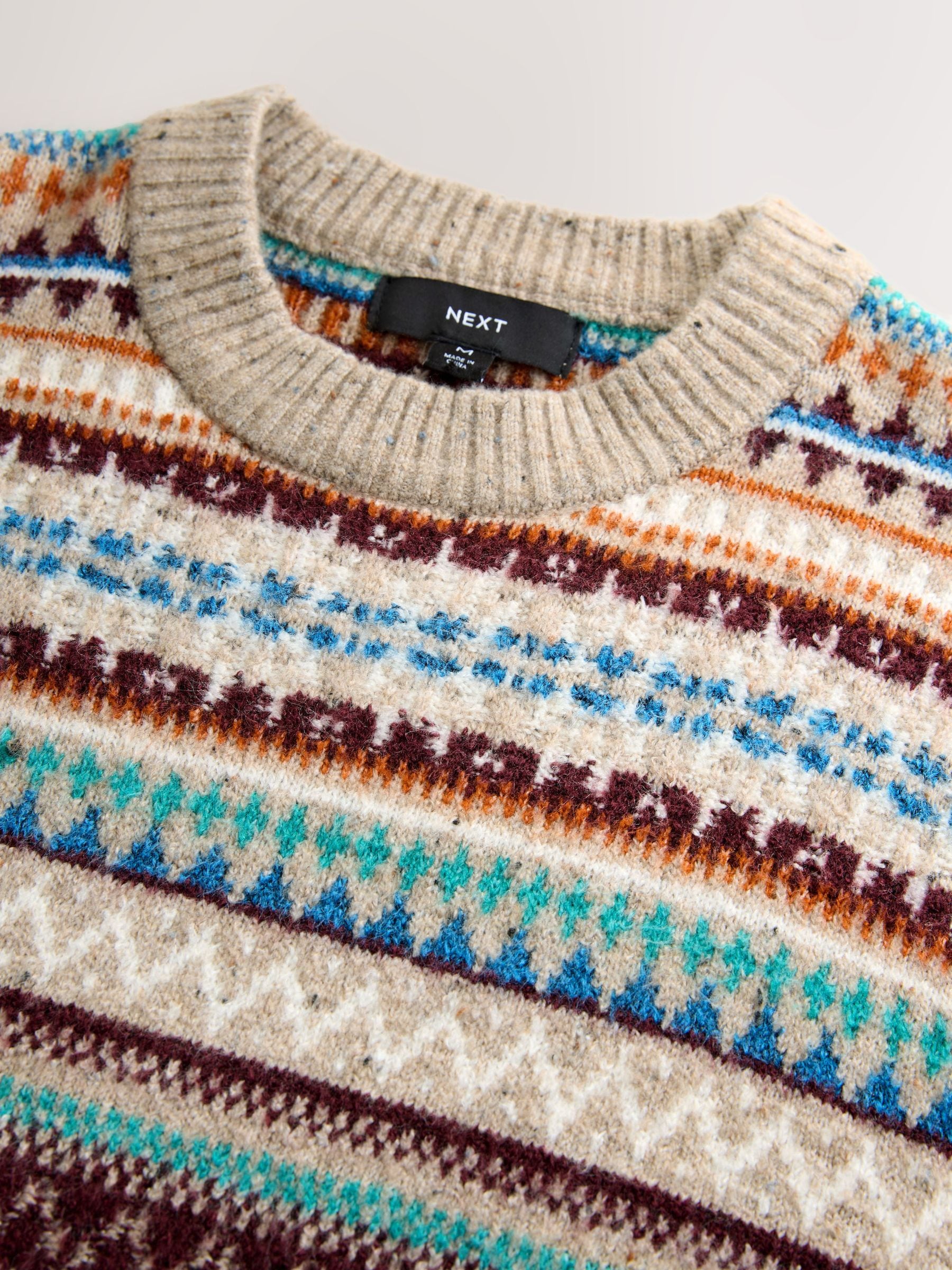 Buy Multi Regular Fit Fairisle Pattern Crew Neck Jumper from Next USA