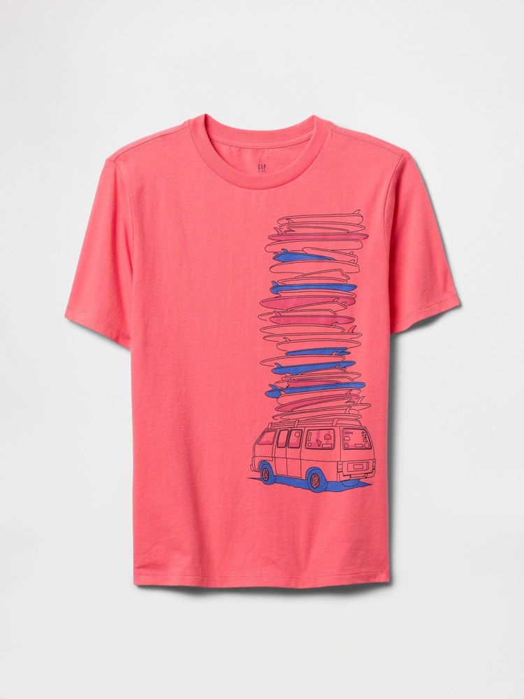 Розовый - Gap Short Sleeve Graphic T-Shirt (4-13yrs) - Image 1 of 2