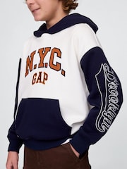 Gap White Vintage Soft NYC Logo Hoodie (4-13yrs) - Image 5 of 5