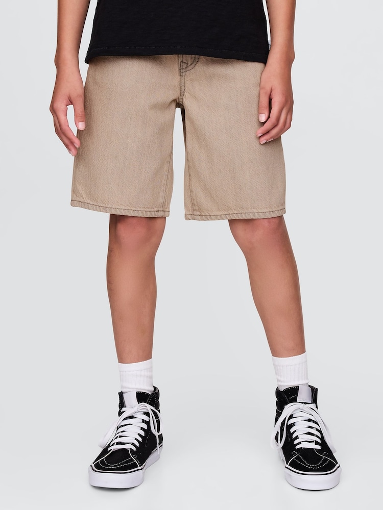 Gap Beige UltraSoft 90s Loose Denim Shorts (5-13yrs) - Image 1 of 5