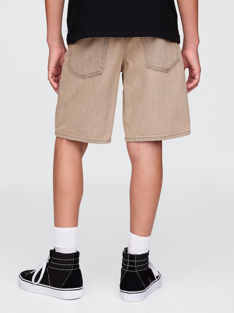 Gap Beige UltraSoft 90s Loose Denim Shorts (5-13yrs) - Image 2 of 5