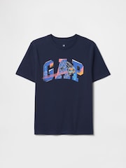 Темно-синий Синий футбольный мяч - Футболка с логотипом Gap (4-13лет) - Изображение 1 из 2