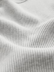 Gap Light Grey Ribbed Knit Cotton Stretch Scoop Vest - Image 4 of 4