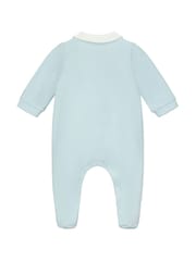 Emile Et Rose Blue Rose Front Open 100% Cotton All-In-One with Teddy Panel & Hat - Imagen 3 de 5