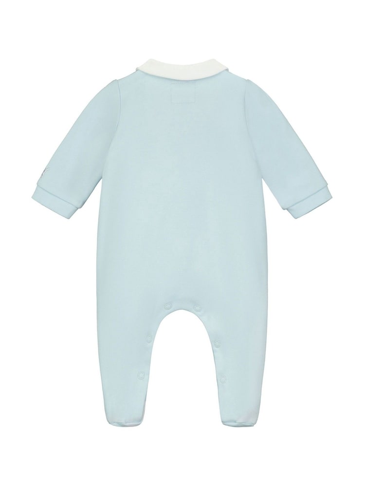 Emile Et Rose Blue Rose Front Open 100% Cotton All-In-One with Teddy Panel & Hat - Image 3 of 5