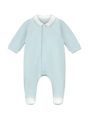 Emile Et Rose Blue Rose Front Open 100% Cotton All-In-One with Teddy Panel & Hat - Imagen 5 de 5