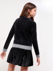 Lipsy Black Robin Bow Christmas Crew Neck Knitted Jumper (5-16yrs) - Image 5 of 5